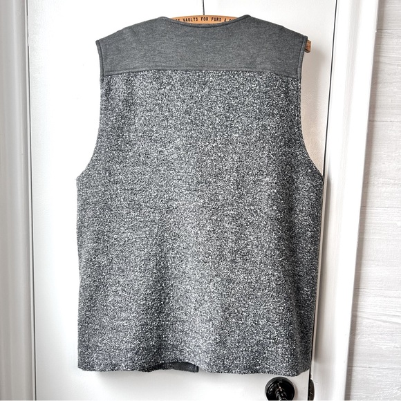 Club Monaco Boucle Grey/Melange Wool Moto Inspired Vest - Picture 3 of 12